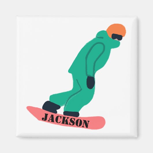 Aimant Freeride Snowboard Snowboard Stencil (Devant)