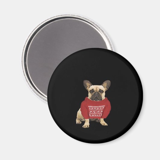Aimant French Bulldog cadeaux de Noël et sueur de Noël (Recto/Verso)