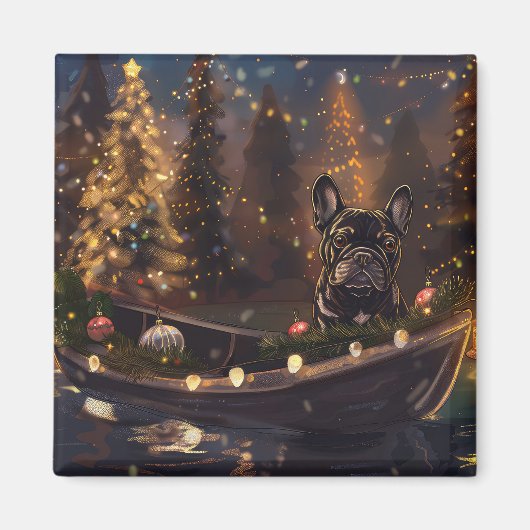 Aimant French Bulldog Christmas Festive Voyage (Devant)