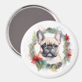 Aimant French Bulldog Christmas Wreath Festive Pup (Recto/Verso)