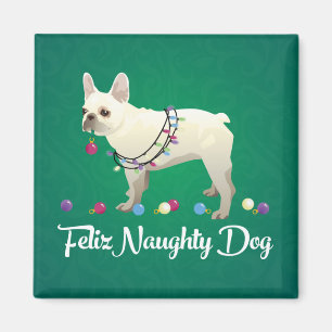 Aimant French Bulldog Feliz Naughty Dog Christmas