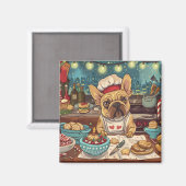 Aimant French Bulldog Holiday Baking : Noël festif (Recto/Verso)