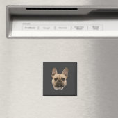 Aimant French Bulldog Photo mignonne photo face (In Situ (Lave-vaisselle))