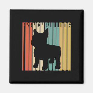 Aimant French Bulldog Retro 1970 Dog Silhouette Frenchie