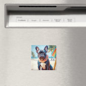Aimant French Bulldog sur la plage, cadeau d'été pour amo (In Situ (Lave-vaisselle))