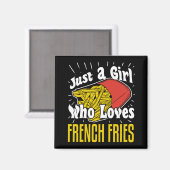 Aimant French Fries Funny Gift Girl (Recto/Verso)