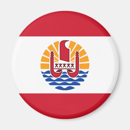 Aimant French Polynesia Flag, Drapeau Polynésie Française (Devant)