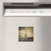 Aimant french scripts modernes Vintage Paris Eiffel Tower (In Situ (Lave-vaisselle))