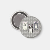 Aimant Frenchies Gray Diamonds (Recto/Verso)