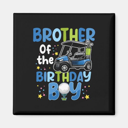 Aimant Frère De L'Anniversaire Boy Golf Theme Matching P (Devant)
