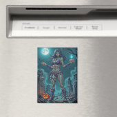 Aimant Friandise d'Halloween ou petite amie zombie avec d (In Situ (Lave-vaisselle))