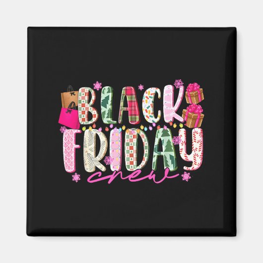 Aimant Friday Shopng Crew Christmas Lights Black Shopng F (Devant)