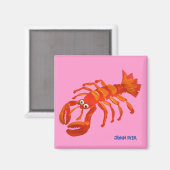 Aimant Fridge Art : John Dyer Red Lobster (Recto/Verso)