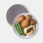 Aimant Fried Chicken, Mashed Potatoes and Green Beans (Recto/Verso)
