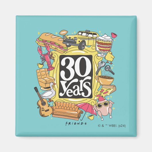 Aimant FRIENDS™ | 30 Ans Graphique (Devant)