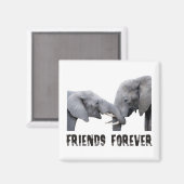 Aimant Friends Forever Elephants embrasser / embrasser (Recto/Verso)