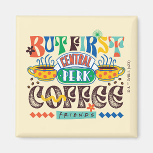 Aimant FRIENDS™ Mais d'abord Café Graphique Vibrant