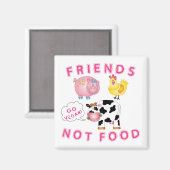 Aimant Friends Not Food - Allez Vegan ! (Recto/Verso)