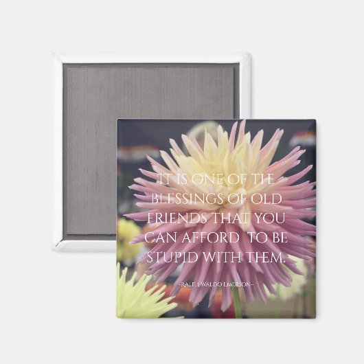 Aimant Friendship Quote Pink Dahlia (Recto/Verso)