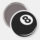Aimant frigo à huit boules noir pour joueur de bil (Recto/Verso)