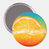 Aimant frigo à jus d'orange frais (Recto/Verso)