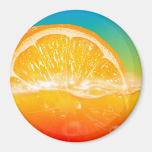 Aimant frigo à jus d'orange frais
