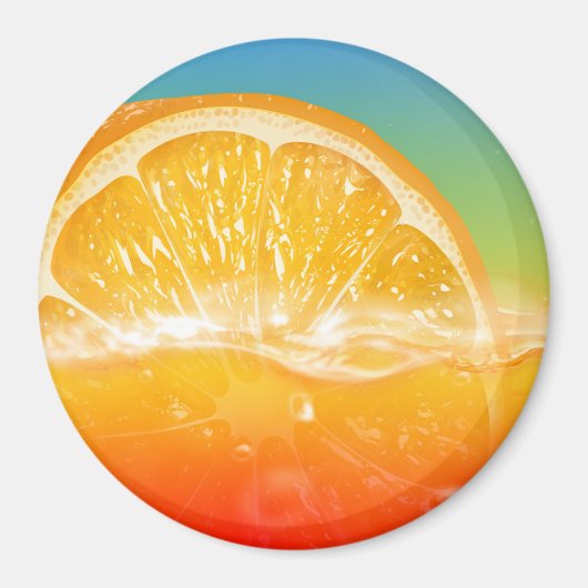 Aimant frigo à jus d'orange frais (Devant)