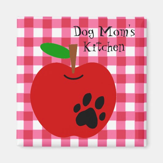Aimant frigo Apple de maman de chien (Devant)