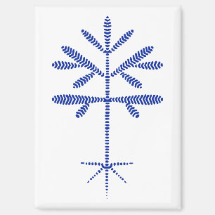 Aimant frigo avec agrafage bleu