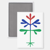 Aimant frigo avec agrafage tricolore (Recto/Verso)