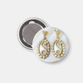 aimant frigo avec boucles d'oreilles glamour. (Recto/Verso)