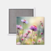 Aimant frigo avec de jolies fleurs sauvages (Recto/Verso)