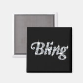 Aimant frigo avec faux diamants (Recto/Verso)