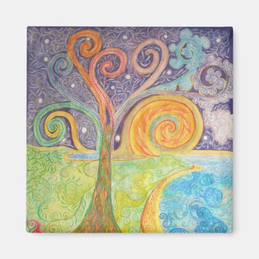 Aimant frigo avec paysage Imaginaire coloré (Devant)