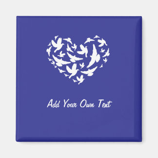 Aimant frigo Bleu Oiseau Ajouter du texte et perso