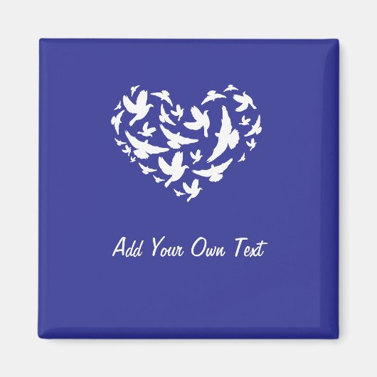 Aimant frigo Bleu Oiseau Ajouter du texte et perso (Devant)