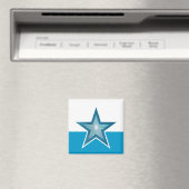 Aimant frigo Blue Star carré blanc bleu (In Situ (Lave-vaisselle))