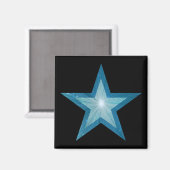 Aimant frigo Blue Star carré noir (Recto/Verso)