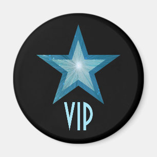 Aimant frigo Blue Star 'VIP' rond noir