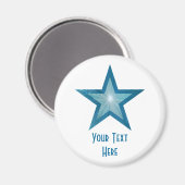 Aimant frigo Blue Star 'Your Text' blanc (Recto/Verso)