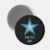 Aimant frigo Blue Star 'Your Text' noir (Recto/Verso)