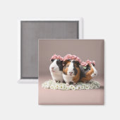 Aimant frigo Boho Guinea Pigs 3D (Recto/Verso)