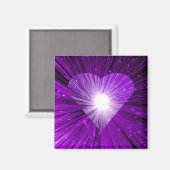 Aimant frigo carré de coeur violet (Recto/Verso)