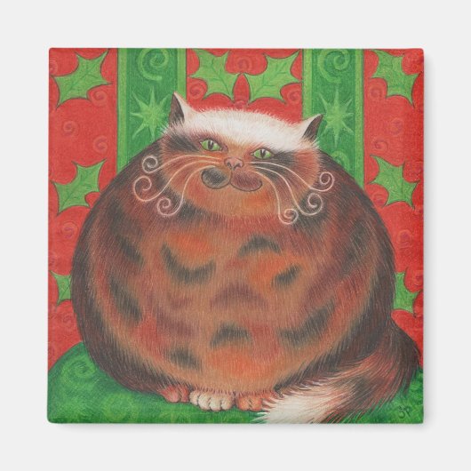 Aimant frigo carré de Noël Pud. (Devant)