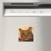 Aimant frigo chat tabby mignon (In Situ (Lave-vaisselle))