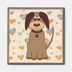 Aimant frigo chien Brown