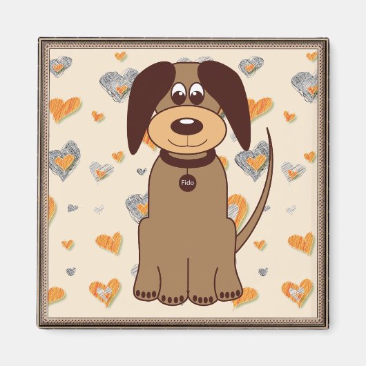 Aimant frigo chien Brown (Devant)