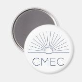 Aimant frigo CMEC - blanc avec logo de la marine (Recto/Verso)