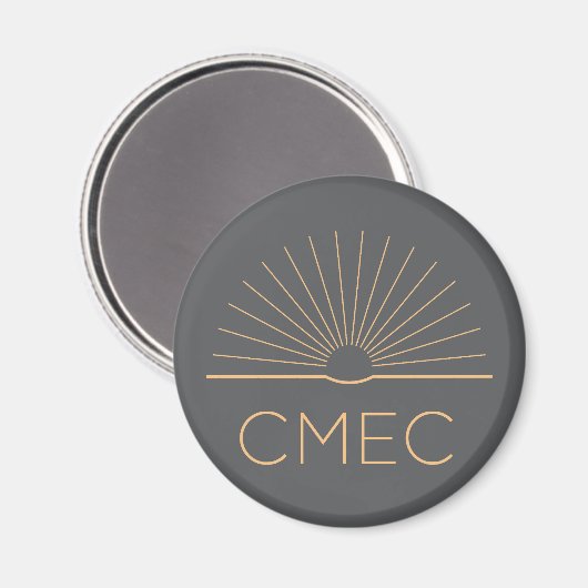 Aimant frigo CMEC - gris avec logo pêche (Recto/Verso)