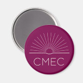 Aimant frigo CMEC - rouge profond avec logo blanc (Recto/Verso)